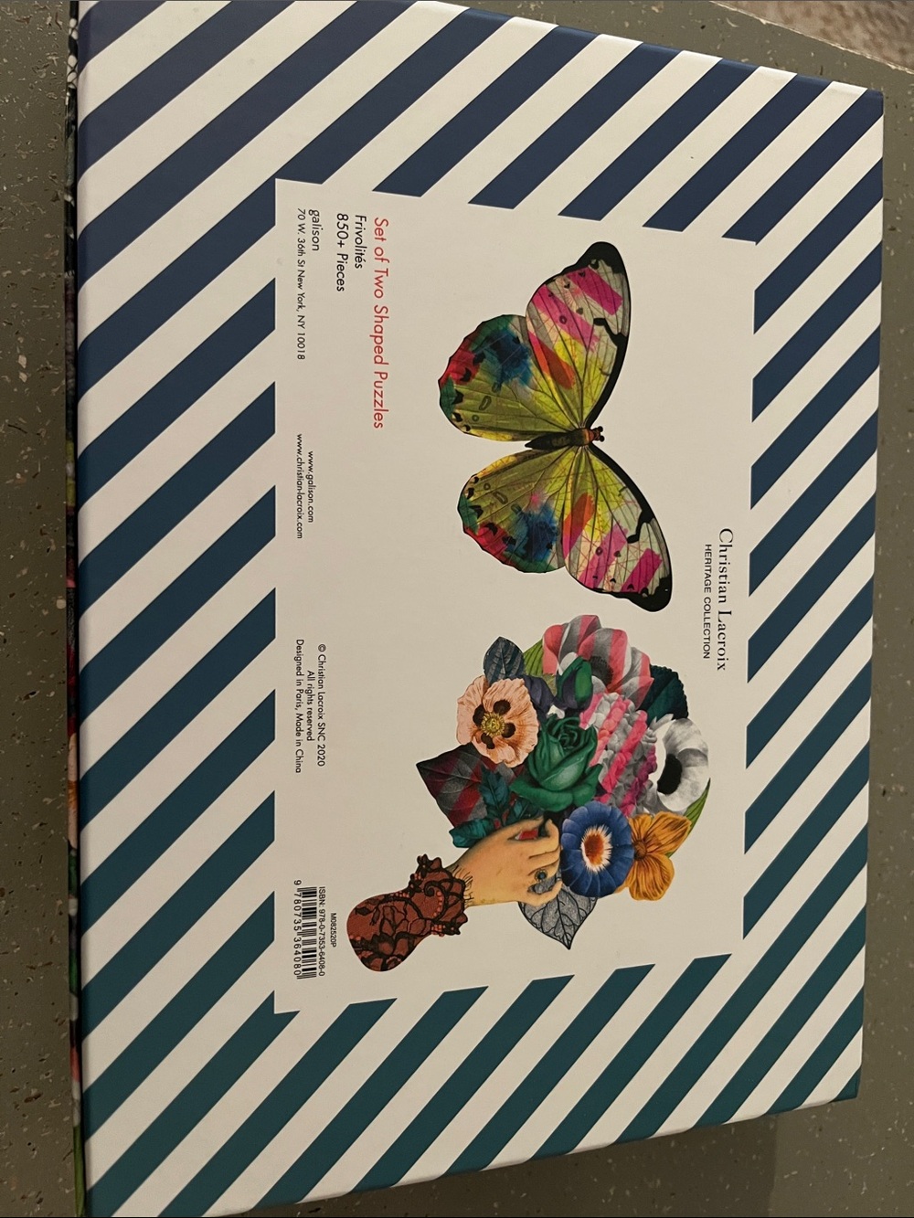 Christian Lacroix Multicolor Butterfly & Floral Puzzle Set of 2